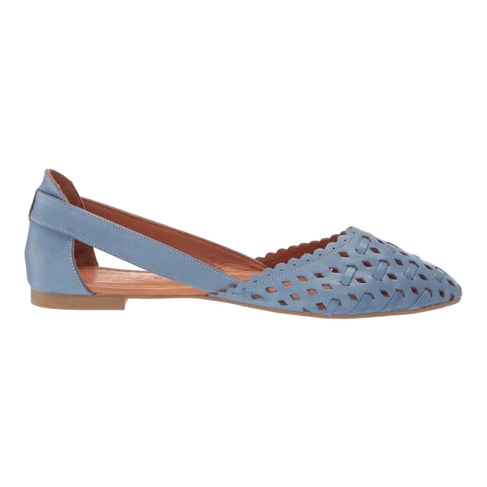Spring Step DELORSE Women Blue Leather Woven‎ Pointed Toe Flats Size 36 Sandals
